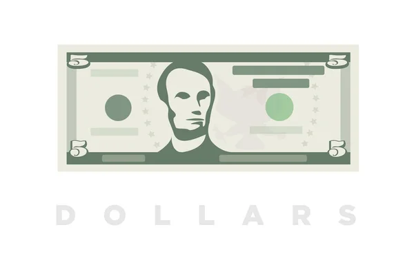Dollar Geld Minimalistische Banknote Aus Papier Von Usa Vektor — Stockvektor