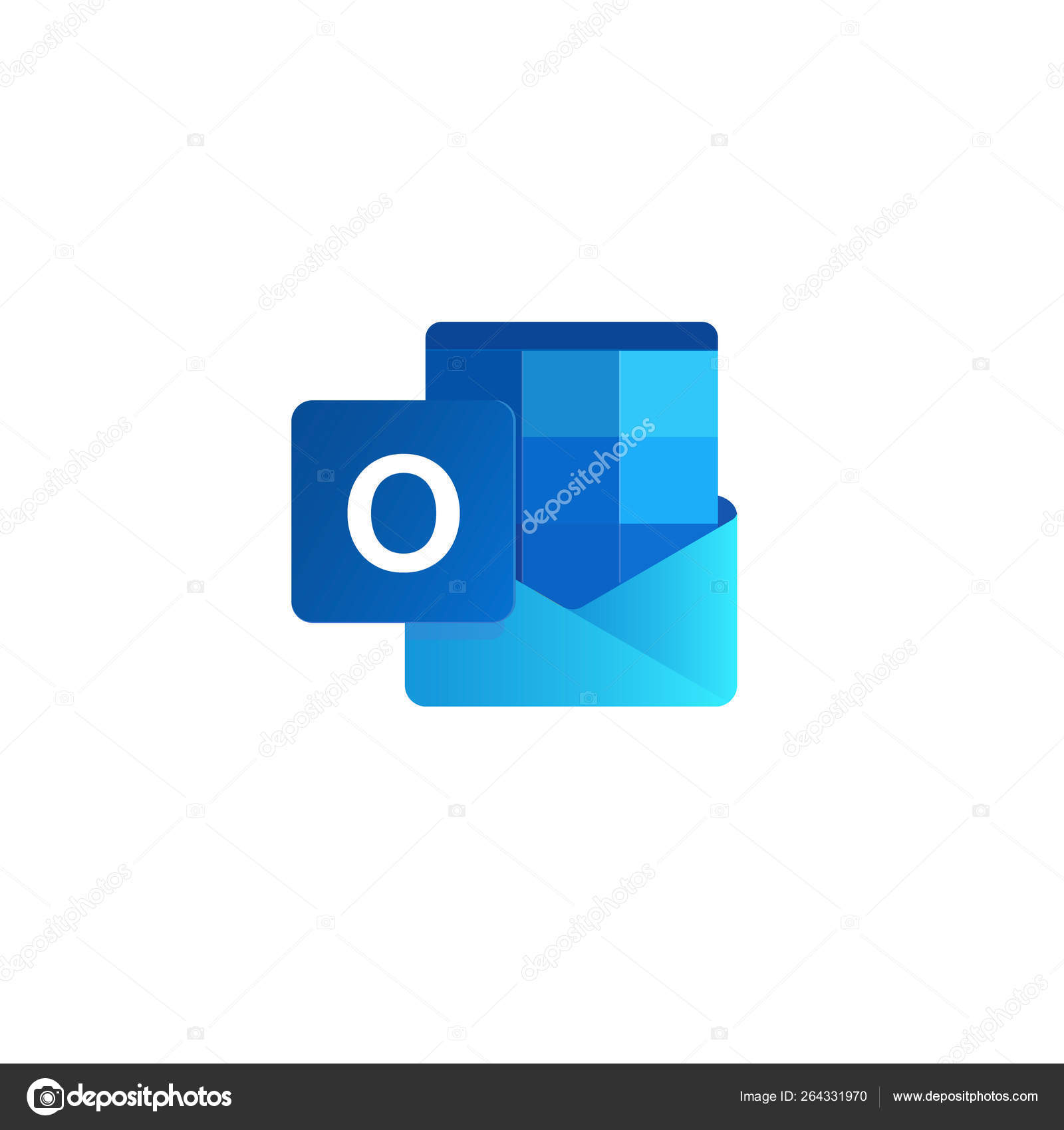 Nuevo Icono Outlook Del Popular Programa Oficina Microsoft Vector de ...