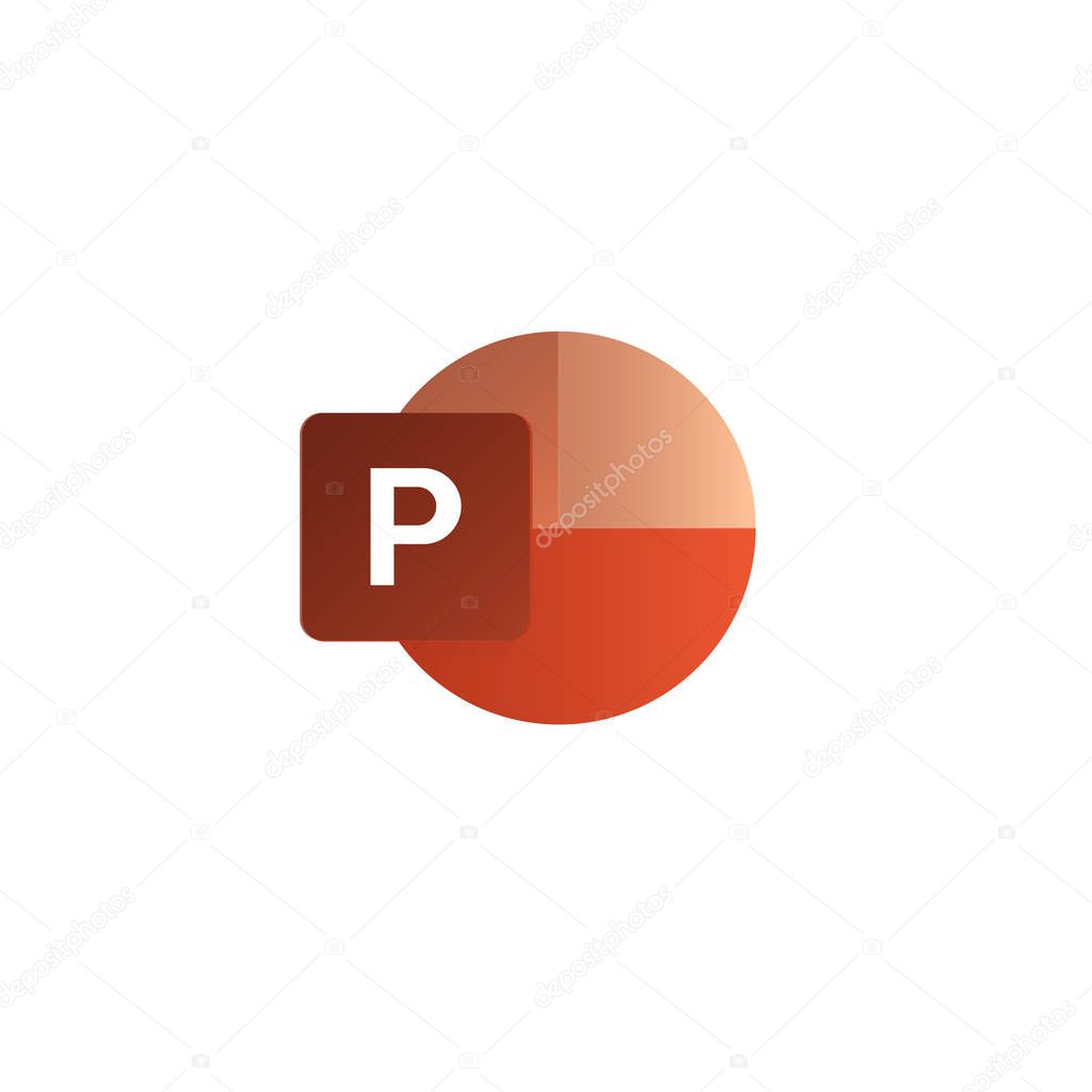 New Power Point icon from popular program office microsoft