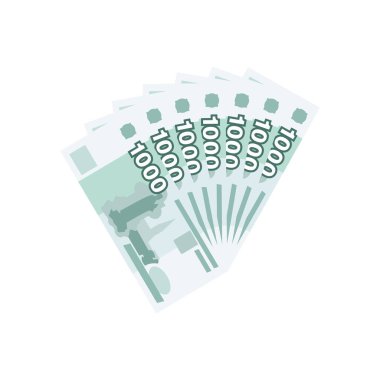 1000 ruble banknot hayranı. Para birimi