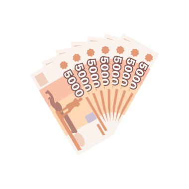 5000 ruble banknot hayranı. Para birimi