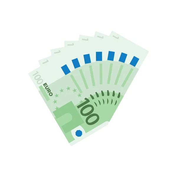 Вентилятор банкнот в 100 евро. Денежные средства, финансы — стоковый вектор