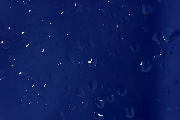 Fundo Abstrato Azul Feito Gotas Água Copo — Fotografia de Stock