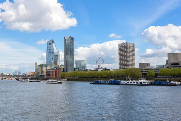 Panorama Över Södra Stranden Floden Themsen Centrala London — Stockfoto