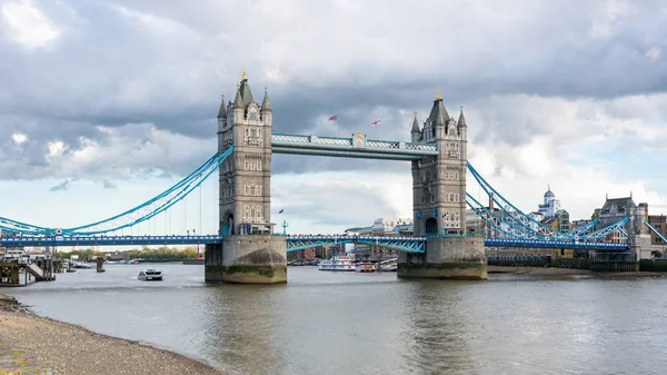 Vista Panoramica Del Tower Bridge Bascule Ponte Sospeso Londra Regno — Foto Stock