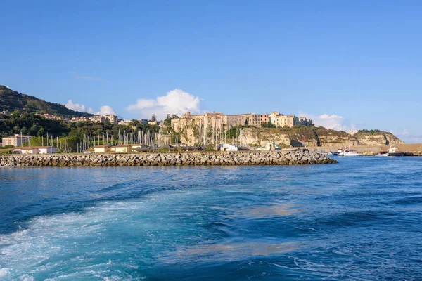 Reggel View Port Városban Tropea Calabria Olaszország — Stock Fotó