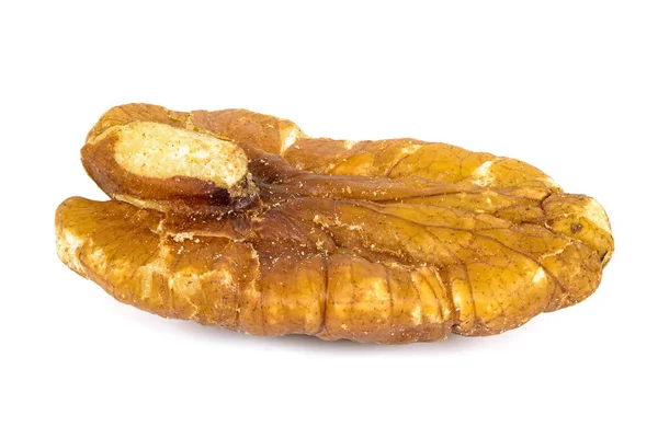 Närbild Pecan Nut Isolerad Vit Bakgrund Med Urklippsbana — Stockfoto