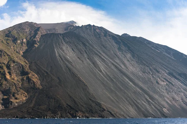 Pendenza Del Vulcano Stromboli Continua Eruzione Isole Eolie Italia — Foto Stock