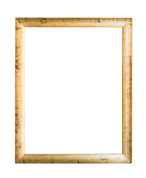 Golden Decorative Picture Frame Isolated White Background Clipping Path — Stock Photo, Image