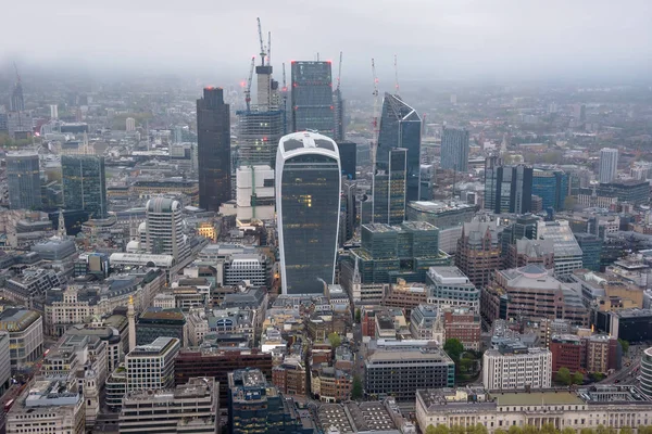 Luftaufnahme Der Stadt London Einem Bewölkten Tag — Stockfoto