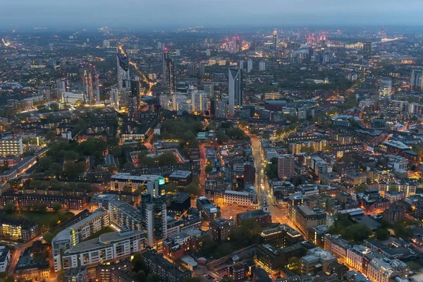 Luchtfoto Van Wijk Southwark Londen Een Bewolkte Dag Schemering — Stockfoto