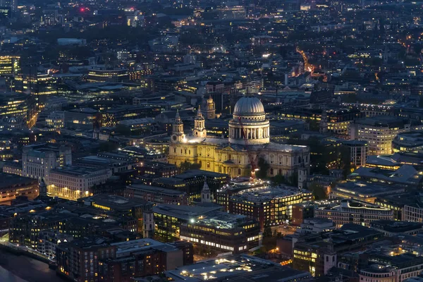 Вид Воздуха Собор Святого Павла Лондоне Ночью Великобритания — стоковое фото