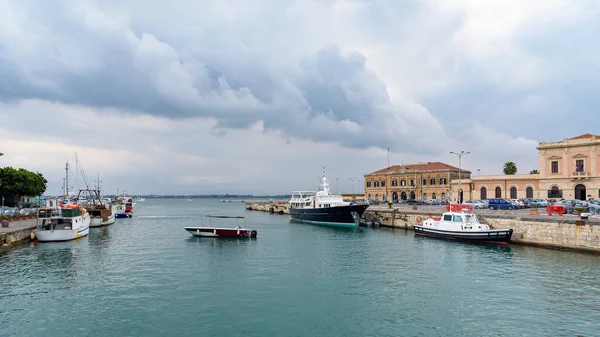 Panoramisch Zicht Van Haven Van Syracuse Het Ortigia Island Sicilië — Stockfoto