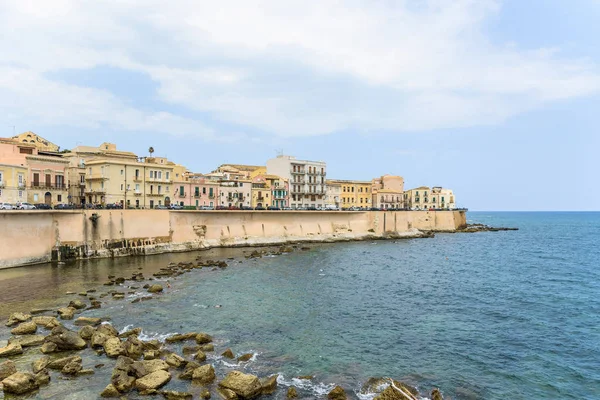 Waterkant Van Ortigia Island Syracuse Sicilië Italië — Stockfoto