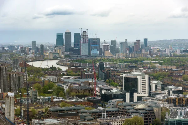 Skyline Von East London Mit Wolkenkratzern Den Docklands — Stockfoto