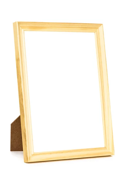 Standing Wooden Picture Frame Isolated White Background Clipping Path — Stock Photo, Image