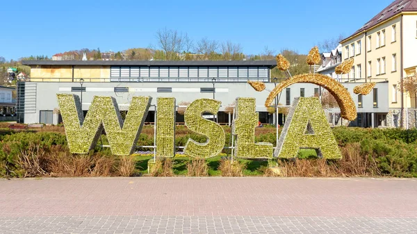 Dekorativní písmo názvu města Wisla — Stock fotografie