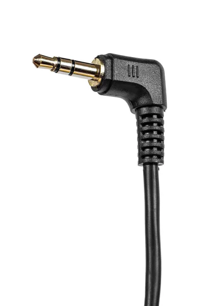 Audio mini jack plug sobre fondo blanco — Foto de Stock