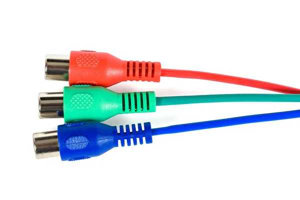 RGB-Video-connectors op witte achtergrond — Stockfoto