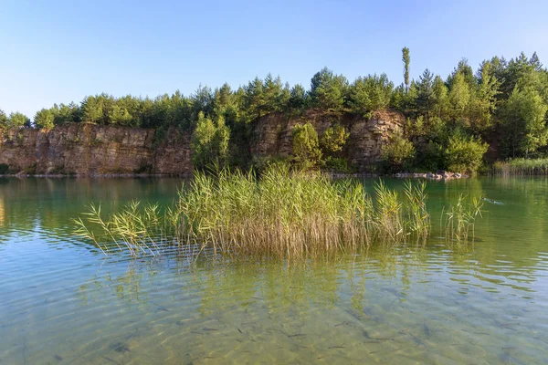 在乔沃斯诺格罗德克公园的一个老采石场的池塘 — 图库照片
