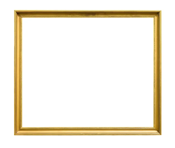 Rechteck Dekorative Goldene Bilderrahmen Isoliert Auf Weißem Hintergrund Mit Clipping — Stockfoto