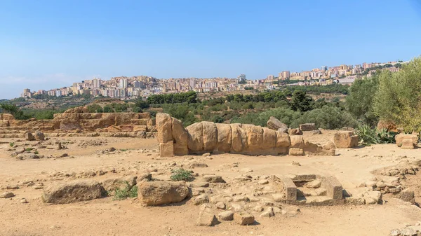 Los Telamones Del Templo Zeus Valle Los Templos Agrigento Sicilia — Foto de Stock