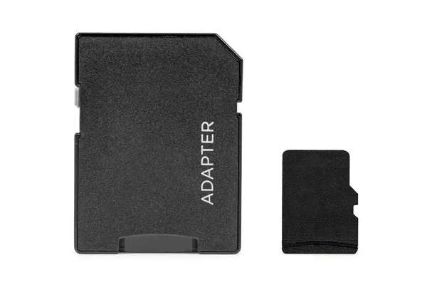 Microsd Geheugenkaart Met Adapter Geïsoleerd Witte Achtergrond Met Clipping Pad — Stockfoto