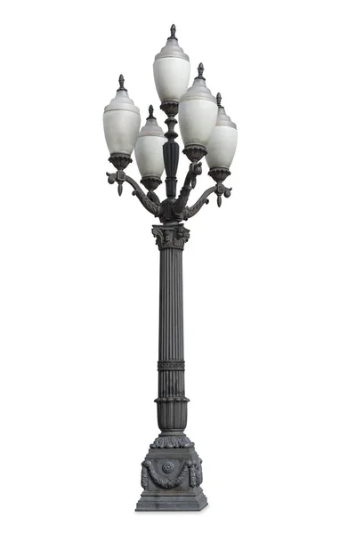 Lanterna Stradale Decorativa Isolata Sfondo Bianco Con Percorso Ritaglio — Foto Stock