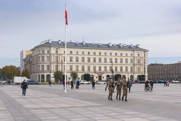 Warsaw Poland October 2019 Soldiers March Tomb Unknown Soldier Changing — Stock Photo, Image