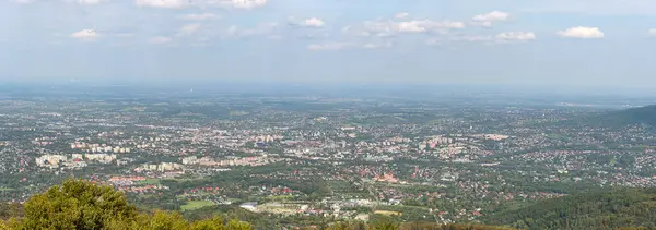 Панорамный Вид Воздуха Город Бельско Бяла Юге Польши — стоковое фото