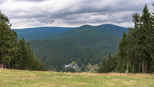 Vista Panoramica Karkonosze Dalla Cima Del Monte Certova Harrachov Repubblica — Foto Stock