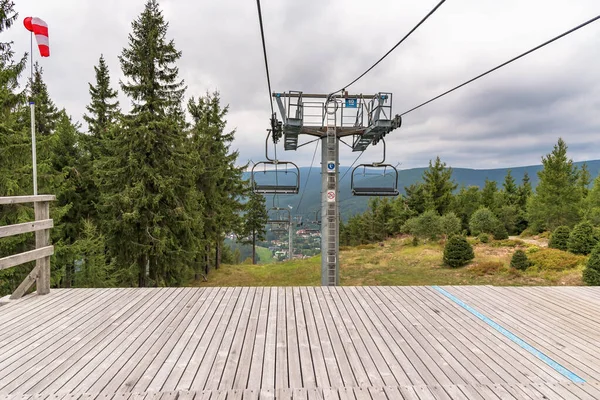 Vista Verano Del Telesilla Certova Harrachov República Checa — Foto de Stock