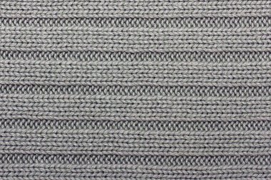 Gri örgü arka plan yatay çizgili hobi dizeleri serbest zaman örgü iplik desen