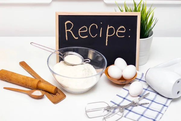 Faire Pâte Pour Pain Les Produits Boulangerie Maison Ingrédients Sur — Photo