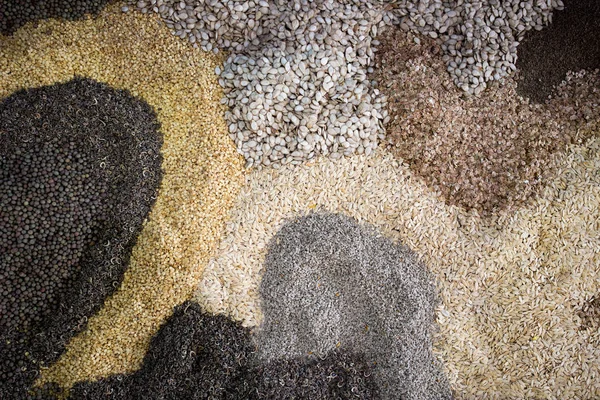 Vista Superior Las Semillas Cereales Como Fondo Abstracto — Foto de Stock