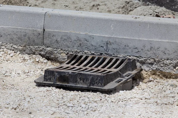 Drenaje de aguas pluviales en construcción —  Fotos de Stock