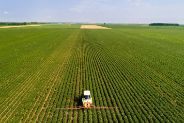 Traktör püskürtme soya alan