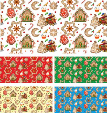 Kusursuz Noel baskısı. Paketler, kumaşlar ve desenler. Yaratıcılığınız için nitel çizimler.