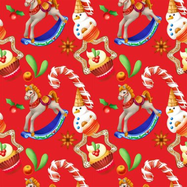 Kusursuz Noel baskısı. Paketler, kumaşlar ve desenler. Yaratıcılığınız için nitel çizimler.