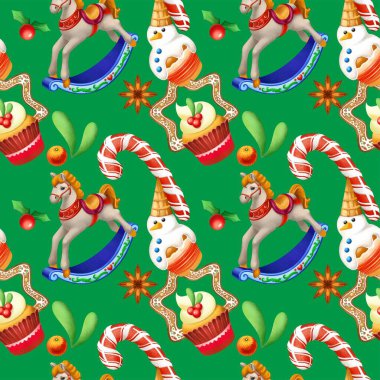 Kusursuz Noel baskısı. Paketler, kumaşlar ve desenler. Yaratıcılığınız için nitel çizimler.