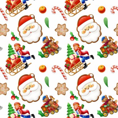 Kusursuz Noel baskısı. Paketler, kumaşlar ve desenler. Yaratıcılığınız için nitel çizimler.