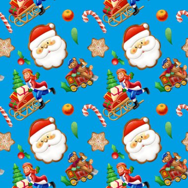 Kusursuz Noel baskısı. Paketler, kumaşlar ve desenler. Yaratıcılığınız için nitel çizimler.