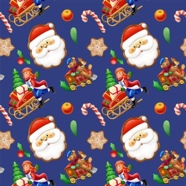 Kusursuz Noel baskısı. Paketler, kumaşlar ve desenler. Yaratıcılığınız için nitel çizimler.