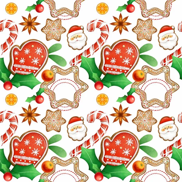 Christmas seamless print. Patterns for packaging, fabrics and patterns. Qualitative illustrations for your creativity.