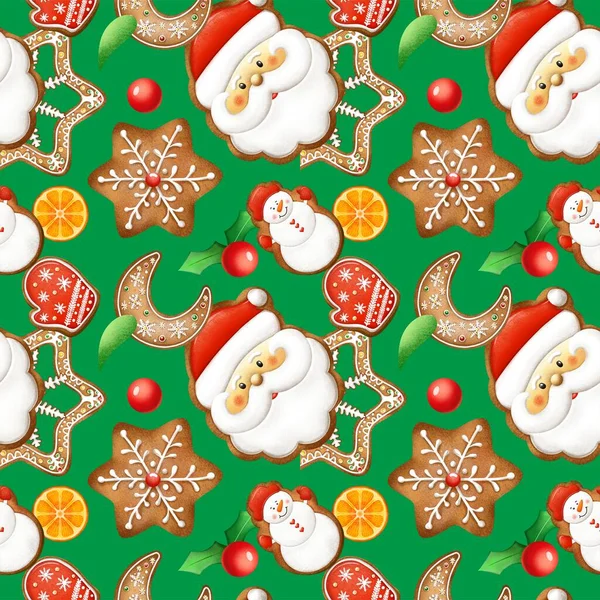 Stampa Natale Senza Cuciture Modelli Imballaggi Tessuti Motivi Illustrazioni Qualitative — Foto Stock