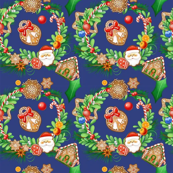 Christmas seamless print. Patterns for packaging, fabrics and patterns. Qualitative illustrations for your creativity.