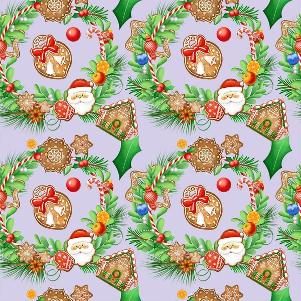 Stampa Natale Senza Cuciture Modelli Imballaggi Tessuti Motivi Illustrazioni Qualitative — Foto Stock