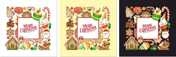 Świąteczna Ilustracja Świąteczna Kartka Piernik Banery Świąteczne Zabawki Świąteczne Wesołych — Zdjęcie stockowe