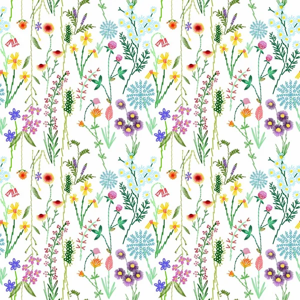 Soyut çiçek deseni. Kusursuz bir iz. Farklı renkler. Çiçek elementleri. Bitmap. Desen.