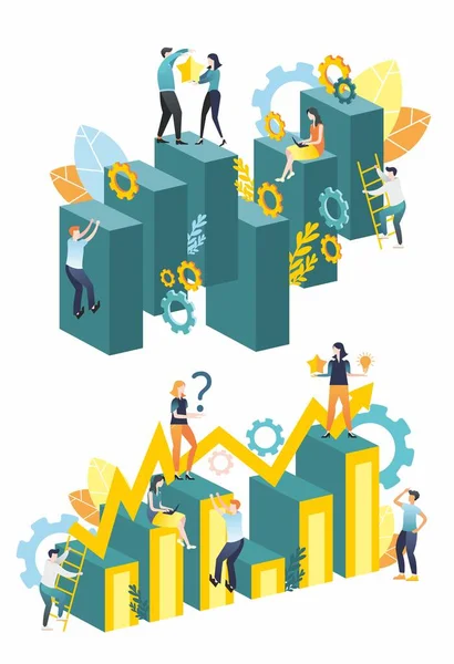 Bitmap çizimi düz bir stilde. Takım çalışması. Zirveleri fethediyorum. Finansal piramit. Rekabet.